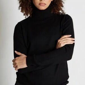 Charter club 2-ply cashmere Classic Black Turtleneck Sweater Women’s size L